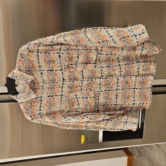 💕IRO PARIS💕 Mekkie Tweed Jacket ~ Multicolor Pink Plaid Check 38 - Picture 11 of 16